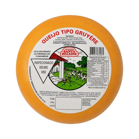 Queijo Tipo Gruyère Artesanal Santa Heleine Dourados